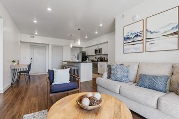 Living room with wooden floor